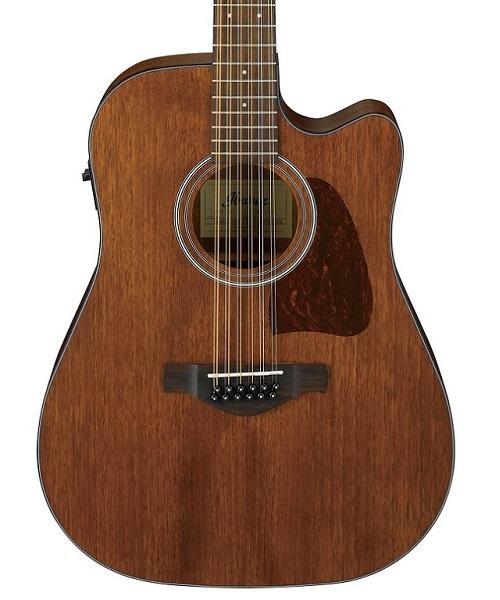 Ibanez Guitarra Electroacústica Caoba de 12 cuerdas AW5412CE-OPN, Serie Artwood