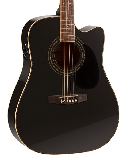 Cort Guitarra Electroacústica Negra AD880CE BK, Serie Standard