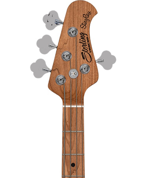 “Exclusiva en Veerkamp Online” Sterling by Music Man Bajo Eléctrico Azul Transparente/Sombreado Azul con Funda RAY34FM-NBL-M2, StingRay
