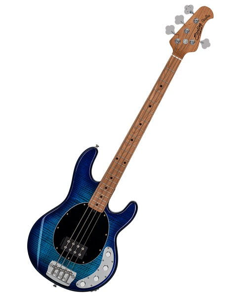 “Exclusiva en Veerkamp Online” Sterling by Music Man Bajo Eléctrico Azul Transparente/Sombreado Azul con Funda RAY34FM-NBL-M2, StingRay