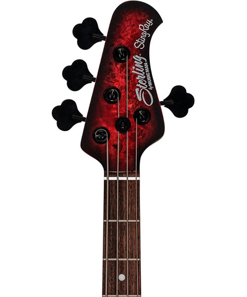 “Exclusiva en Veerkamp Online” Sterling by Music Man Bajo Eléctrico Entintado Escarlata Quemado/Sombreado Negro Mate ST-RAY34PB-DSBS-R2, StingRay