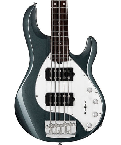 “Exclusiva en Veerkamp Online” Sterling by Music Man Bajo Eléctrico 5 Cuerdas Gris Metálico ST-RAY35HH-CFR-R2, StingRay 5 HH