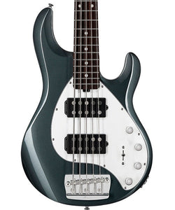 “Exclusiva en Veerkamp Online” Sterling by Music Man Bajo Eléctrico 5 Cuerdas Gris Metálico ST-RAY35HH-CFR-R2, StingRay 5 HH