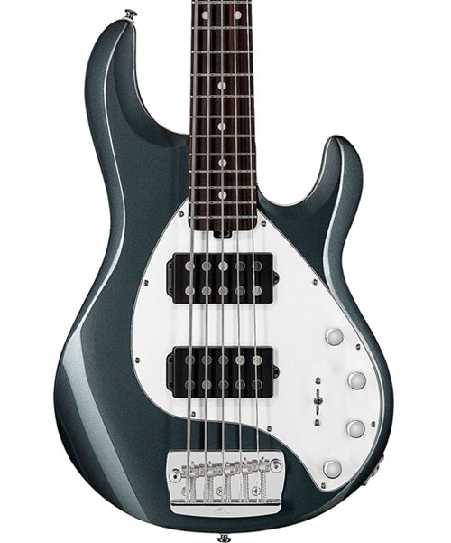 “Exclusiva en Veerkamp Online” Sterling by Music Man Bajo Eléctrico 5 Cuerdas Gris Metálico ST-RAY35HH-CFR-R2, StingRay 5 HH
