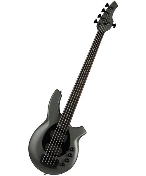 “Exclusiva en Veerkamp Online” Music Man Bajo Eléctrico 5 Cuerdas Gris Mate con Estuche 162-TGY-62-P2-MB-BM, Bongo 5 HH