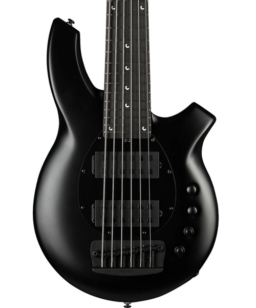 “Exclusiva en Veerkamp Online” Music Man Bajo Eléctrico 6 Cuerdas Negro Mate con Estuche 182-66-62-P2-MB-BM, Bongo 6 HH