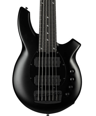 “Exclusiva en Veerkamp Online” Music Man Bajo Eléctrico 6 Cuerdas Negro Mate con Estuche 182-66-62-P2-MB-BM, Bongo 6 HH