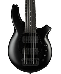 “Exclusiva en Veerkamp Online” Music Man Bajo Eléctrico 6 Cuerdas Negro Mate con Estuche 182-66-62-P2-MB-BM, Bongo 6 HH