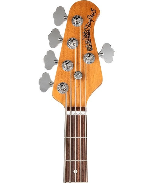“Exclusiva en Veerkamp Online” Music Man Bajo Eléctrico 5 Cuerdas Entintado Azul/Sombreado Negro con Estuche 208-76-20-01-MB-CR, StingRay 5 Special HH