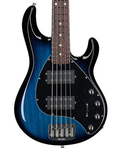 “Exclusiva en Veerkamp Online” Music Man Bajo Eléctrico 5 Cuerdas Entintado Azul/Sombreado Negro con Estuche 208-76-20-01-MB-CR, StingRay 5 Special HH