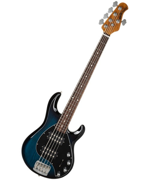 “Exclusiva en Veerkamp Online” Music Man Bajo Eléctrico 5 Cuerdas Entintado Azul/Sombreado Negro con Estuche 208-76-20-01-MB-CR, StingRay 5 Special HH