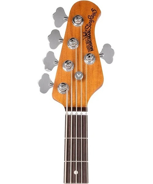 “Exclusiva en Veerkamp Online” Music Man Bajo Eléctrico 5 Cuerdas Natural/Sombreado Morado con Estuche 208-77-20-05-MB-CR, StingRay 5 Special HH