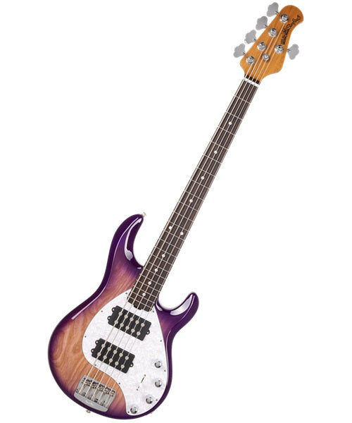 “Exclusiva en Veerkamp Online” Music Man Bajo Eléctrico 5 Cuerdas Natural/Sombreado Morado con Estuche 208-77-20-05-MB-CR, StingRay 5 Special HH