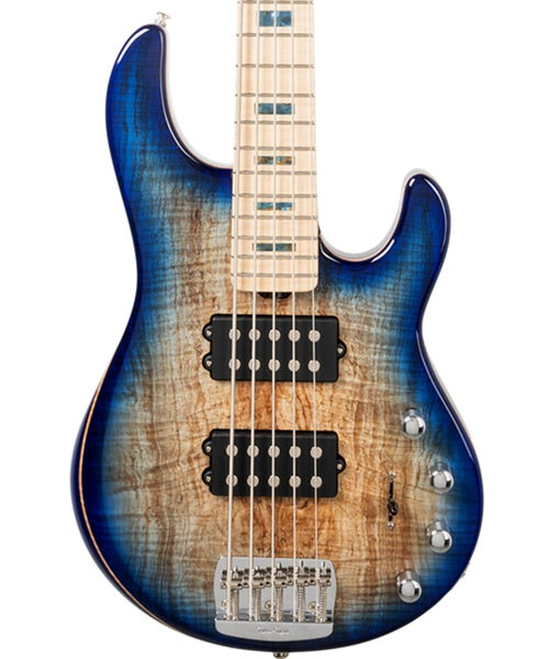 “Exclusiva en Veerkamp Online” Music Man Bajo Eléctrico 5 Cuerdas Natural/Sombreado Azul con Estuche 246-SPT-11-00-MB-C1, BFR StingRay 5 Special HH