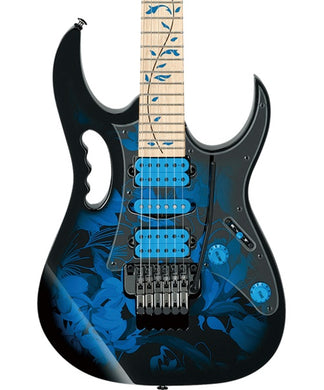 “Exclusiva en Veerkamp Online” Ibanez Guitarra Eléctrica Negra/Azul Con Funda JEM77P-BFP, Steve Vai