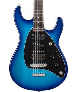“Exclusiva en Veerkamp Online” Music Man Guitarra Eléctrica 900-72-R2-01-MB-CR Entintado Azul/Sombreado Azul con Estuche, Steve Morse
