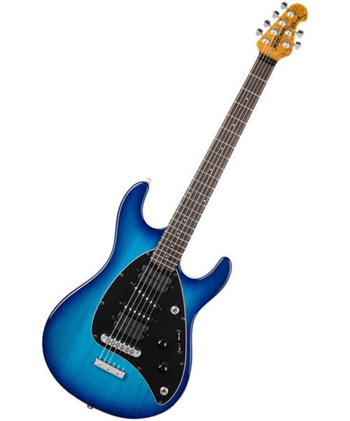 “Exclusiva en Veerkamp Online” Music Man Guitarra Eléctrica 900-72-R2-01-MB-CR Entintado Azul/Sombreado Azul con Estuche, Steve Morse