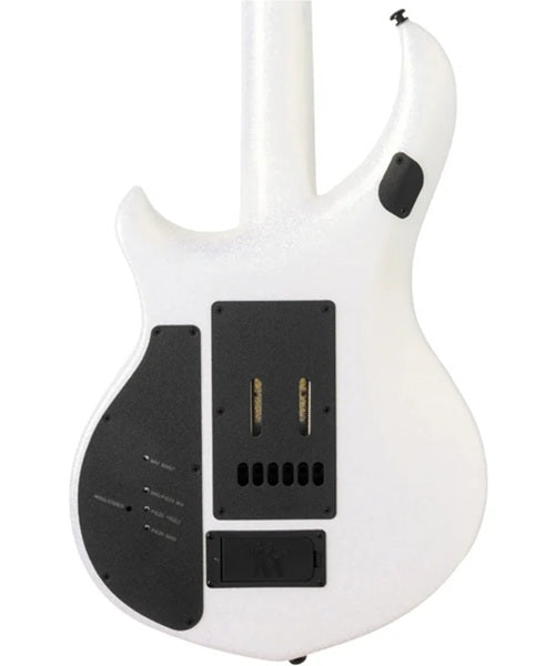 Exclusiva en Veerkamp Online Music Man Guitarra Eléctrica 611-24K-50-00-MB-BM Blanco con Estuche, Majesty