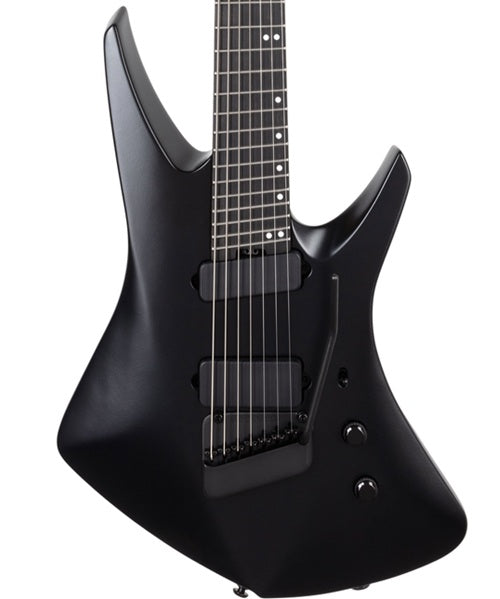 Exclusiva en Veerkamp Online Music Man Guitarra Eléctrica 7 Cuerdas 730-66-52-00-MB-BM Negro Mate con Estuche, Kaizen 7