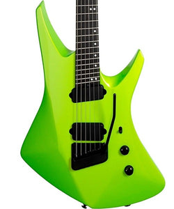 “Exclusiva en Veerkamp Online” Music Man Guitarra Eléctrica 732-LM1-51-00-MB-BM Verde Fosforecente con Estuche, Kaizen