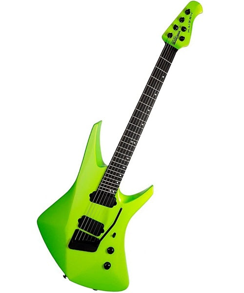 “Exclusiva en Veerkamp Online” Music Man Guitarra Eléctrica 732-LM1-51-00-MB-BM Verde Fosforecente con Estuche, Kaizen