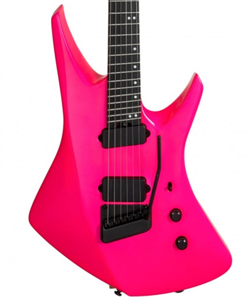 “Exclusiva en Veerkamp Online” Music Man Guitarra Eléctrica 732-BPH-51-00 -MB-BM Rosa Fosforecente con Estuche, Kaizen