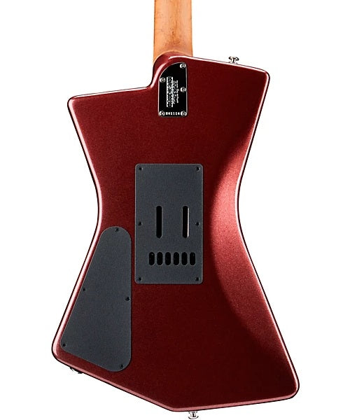 “Exclusiva en Veerkamp Online” Music Man Guitarra Eléctrica 852-V6-21-06-MB-CR Vino Metálico con Estuche, St. Vincent Goldie