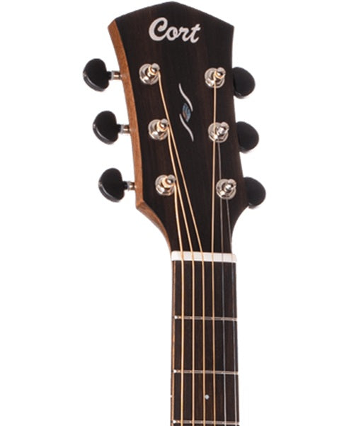 Cort Guitarra Electroacústica Caoba Mate/Sombreado Negro CORE-DC AMH OPBB con Funda, Serie Core DC