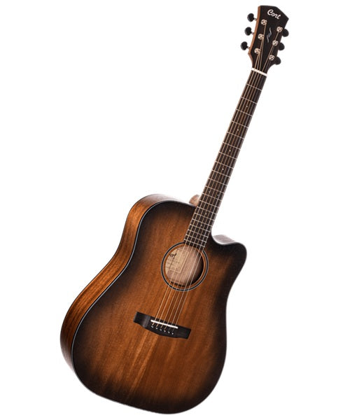 Cort Guitarra Electroacústica Caoba Mate/Sombreado Negro CORE-DC AMH OPBB con Funda, Serie Core DC