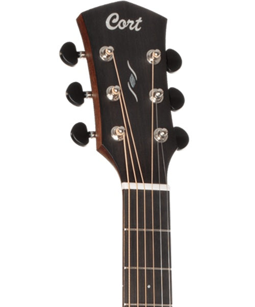 Guitarra Electroacústica Cort Core GA ABW OPLB Palo Negro Mate/Sombreado Café con Funda