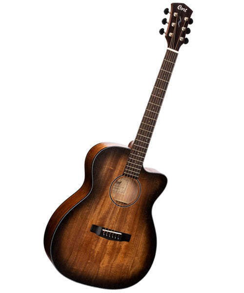 Cort Guitarra Electroacústica Caoba Mate/Sombreado Negro CORE-OC AMH OPBB con Funda, Serie Core OC