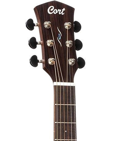 Guitarra Electroacústica Cort Core OC ABW OPLB Palo Negro Mate/Sombreado Café con Funda