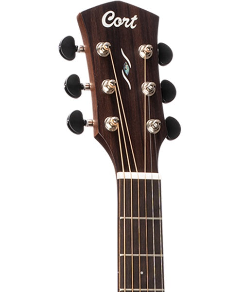 Guitarra Electroacústica Cort Core OC SP OPTB Pino Entintado Negro con Funda