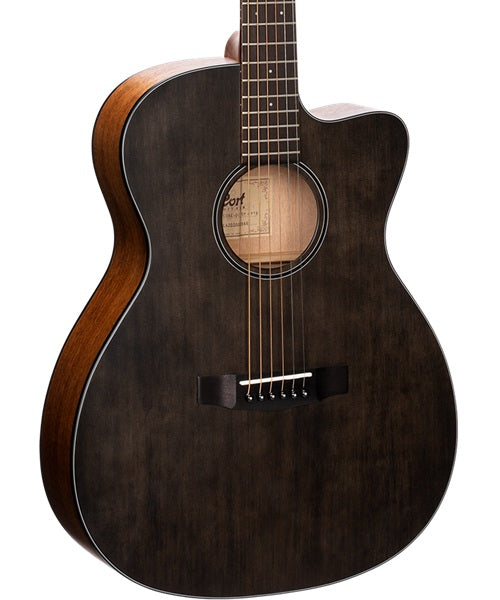 Guitarra Electroacústica Cort Core OC SP OPTB Pino Entintado Negro con Funda