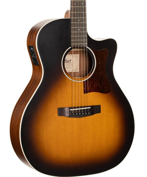 Guitarra Electroacústica Cort GA1E OPSB Sombreado Café Mate