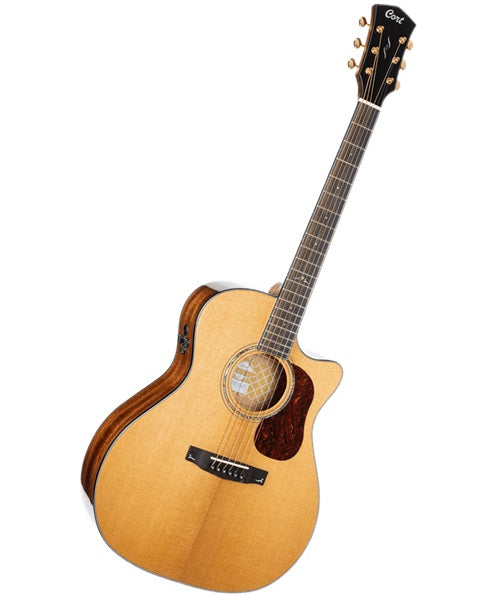 Cort Guitarra Electroacústica Natural con Funda GOLD-A6 NAT, Serie Gold