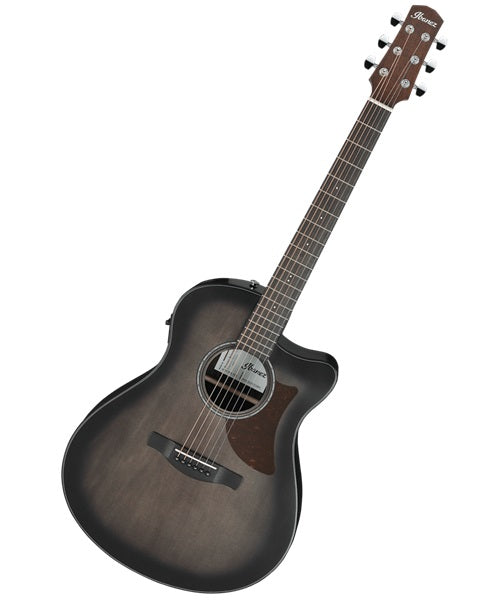 Ibanez Guitarra Electroacústica Entintado Negro/Sombreado Negro AAM70CE-TBN, Serie Advanced Acoustic