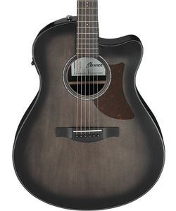 Ibanez Guitarra Electroacústica Entintado Negro/Sombreado Negro AAM70CE-TBN, Serie Advanced Acoustic