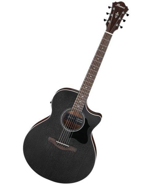 Ibanez Guitarra Electroacústica Negro Erosionado Mate AE140-WKH, Serie AE