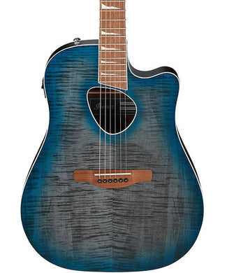 Ibanez Guitarra Electroacústica Gris Transparente/Sombreado Azul ALT30FM-BDB, Serie Altstar