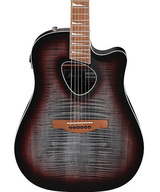 Ibanez Guitarra Electroacústica Gris Transparente/Sombreado Negro-Rojo ALT30FM-RDB, Serie Altstar