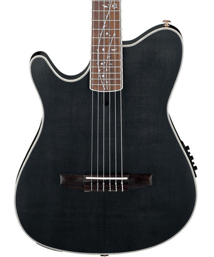 Exclusiva en Veerkamp Online Ibanez Guitarra Electroacústica Negro Transparente Mate TOD10NL-TKF Zurda, Signature Tim Henson