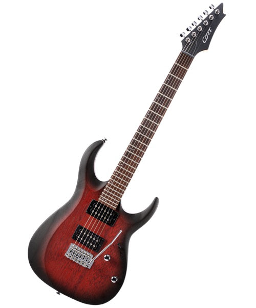Cort Guitarra Eléctrica Vino Sombreado Mate X100 OPBB, Serie X
