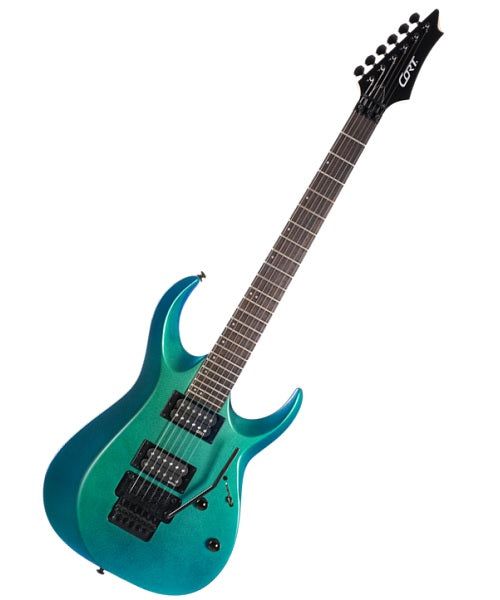 Cort Guitarra Eléctrica Azul Tornasol X300 FBL, Serie X