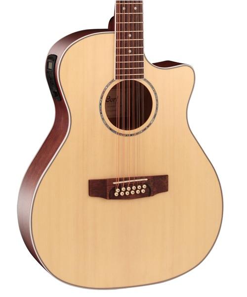 Cort Guitarra Electroacústica Natural Mate de 12 Cuerdas GA-MEDX-12 OP, Serie Grand Regal