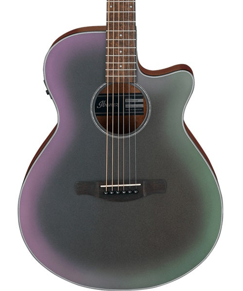 Ibanez Guitarra Electroacústica Negro/Sombreado Verde/Morado Mate AEG50-BAM, Serie AEG