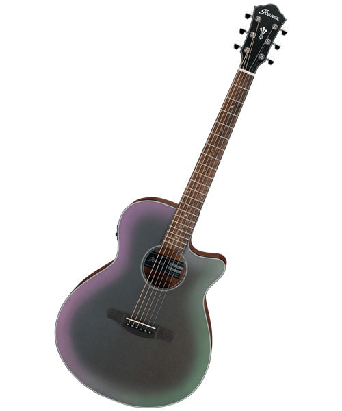 Ibanez Guitarra Electroacústica Negro/Sombreado Verde/Morado Mate AEG50-BAM, Serie AEG