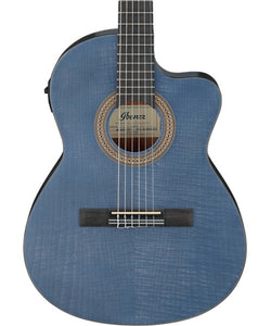 Ibanez Guitarra Electroacústica Entintado Azul Mate GA5FMTCE-OB, Serie Classical