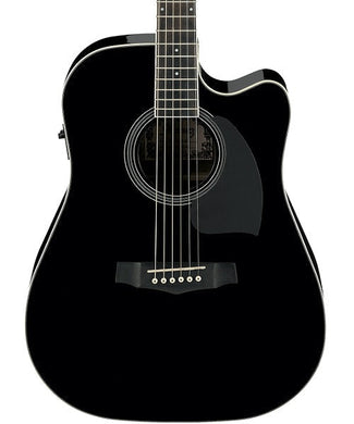 Ibanez Guitarra Electroacústica Negra PF15ECE-BK, Serie Performance