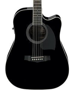 Ibanez Guitarra Electroacústica Negra PF15ECE-BK, Serie Performance